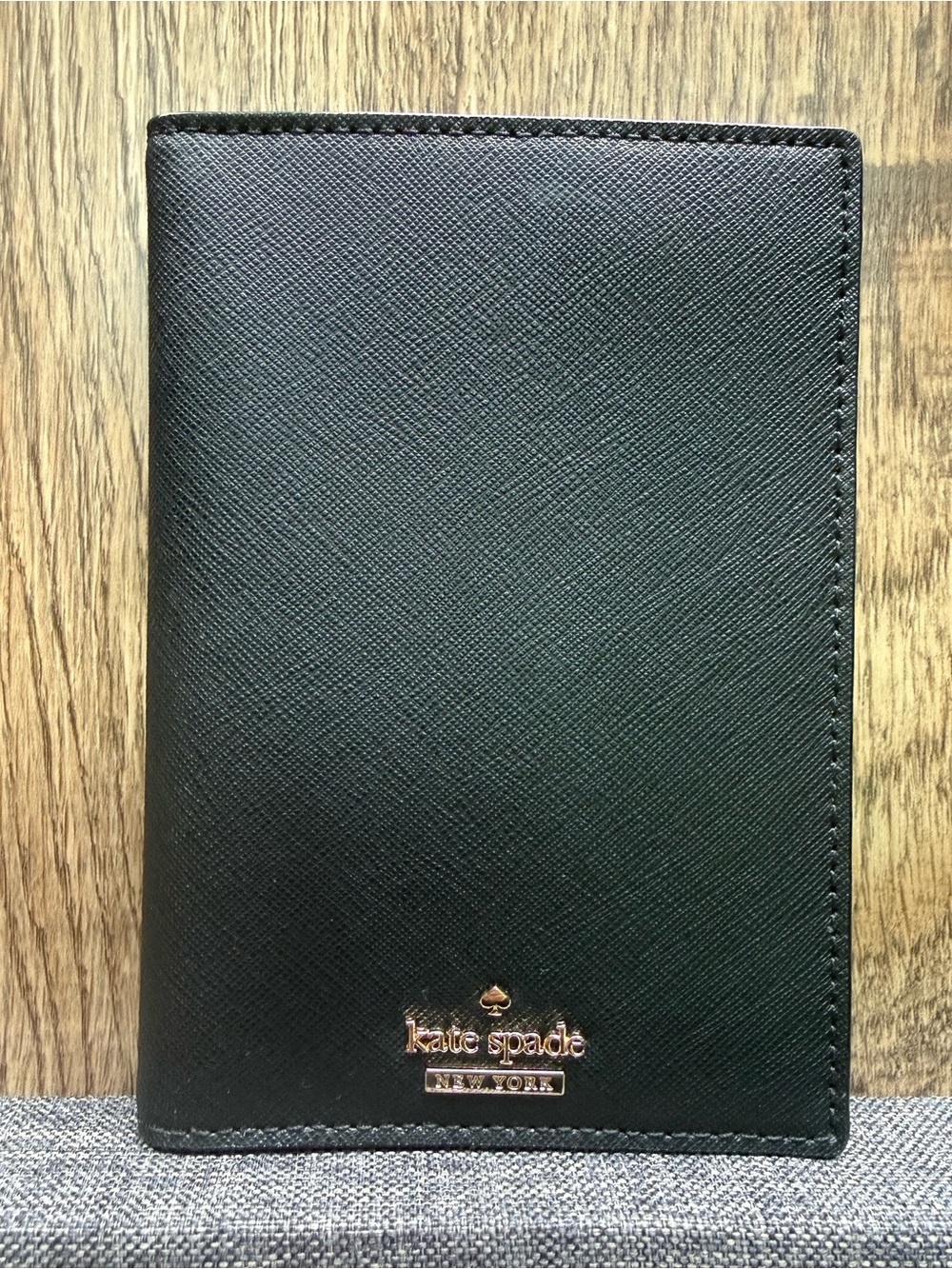 Kate Spade- Cameron Street Saffiano Leather Passport/Wallet Holder Black